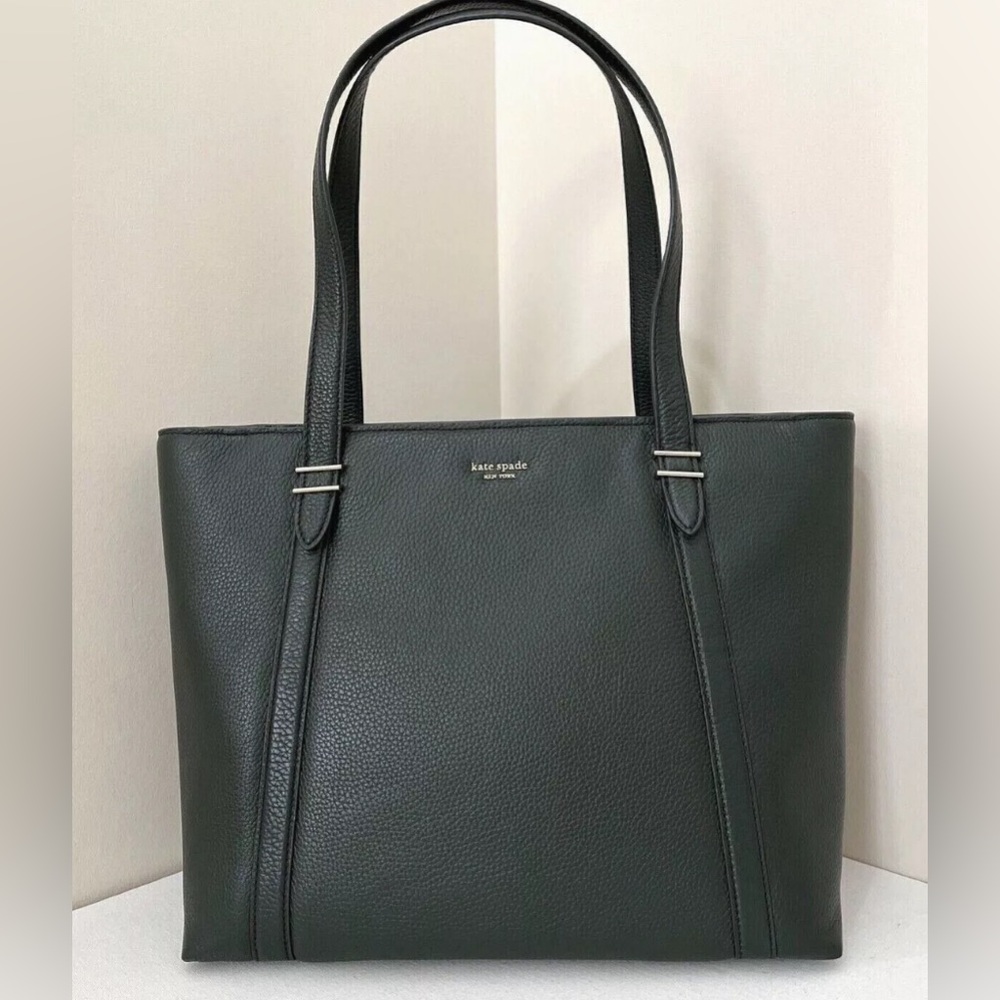 Kate Spade Green Leather Shoulder Bag with Gold Accents
